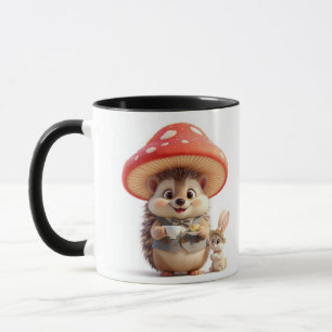 Mug für eine fantastische Wald-Igel- und Hasen-Tee Tasse