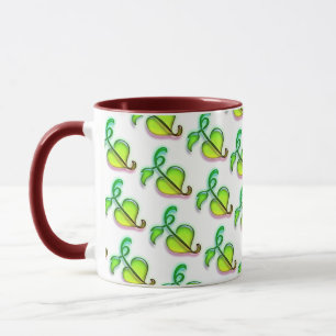 Mug - Green Leaves with Red Highlights Tasse