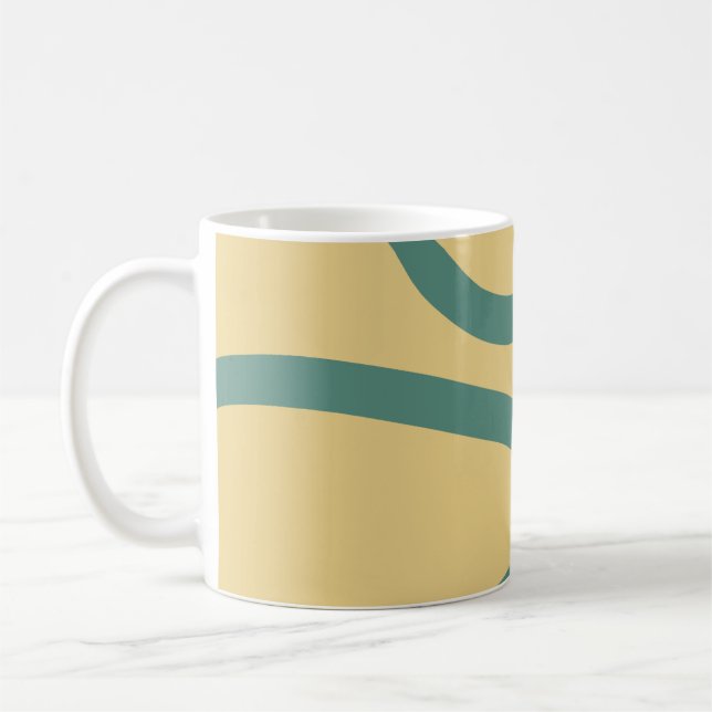 Mug – Green Lines on Yellow Kaffeetasse (Links)