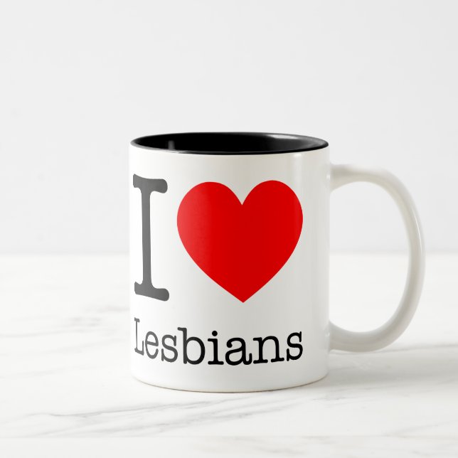Mug I Love Lesbians Zweifarbige Tasse (Rechts)