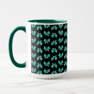 MUG Jimette Design Schmetterling Türkis auf Schwar Tasse