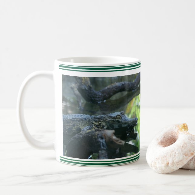 Mug Krokodilfotografie Kaffeetasse (Mit Donut)