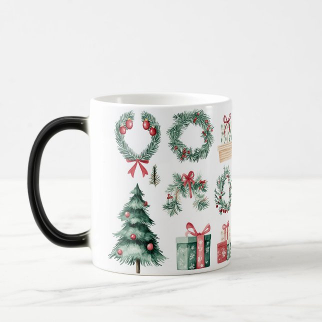 Mug Magic Festive Vintage Verwandlungstasse (Links)
