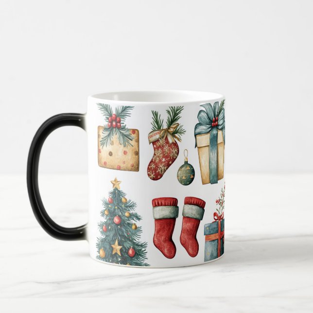 Mug Magic Festive Vintage Verwandlungstasse (Links)