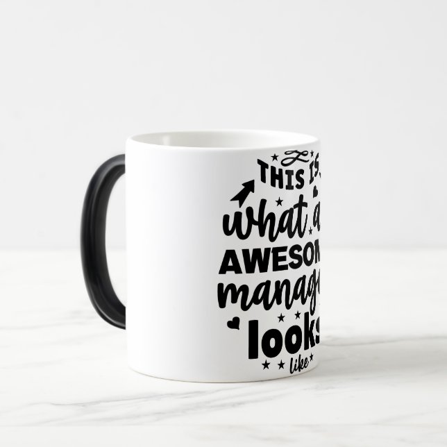Mug Magic Funny Office Coffee Quotes Verwandlungstasse (Vorderseite Links)