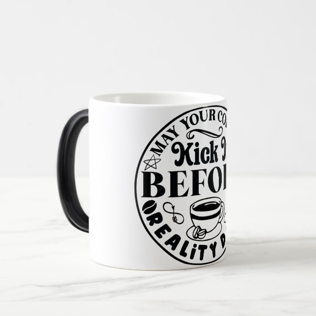 Mug Magic Funny Office Coffee Quotes Verwandlungstasse (Vorderseite Links)