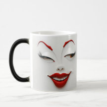 Mug Magic Sarcastic Women Face with Red Lips