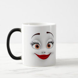 Mug Magic Sarcastic Women Face with Red Lips Verwandlungstasse