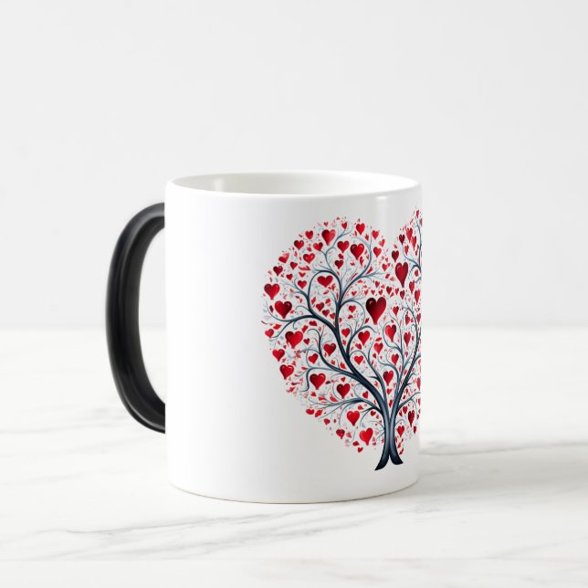 Mug Magic Valentines Day Hearts Verwandlungstasse (Vorderseite Links)
