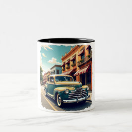 Mug mit Oldtimer aus den 1940er Jahren Zweifarbige Tasse