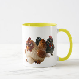 Mug mit zwei Hennen, die nicht so nett sind. Tasse