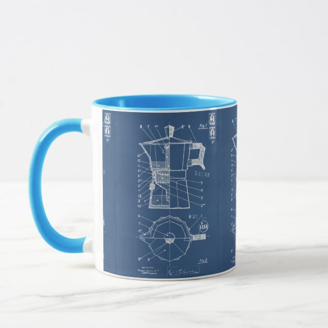 Mug Moka Kaffeemasse Expresso bialetti blueprint Tasse (Links)