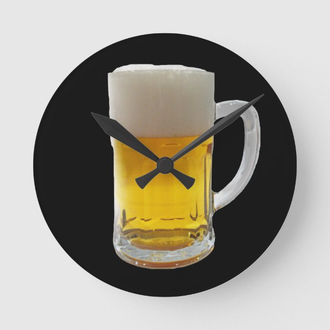 Mug of Beer Runde Wanduhr (Vorderseite)