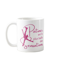 Mug patin à glace Rose brillant sensation