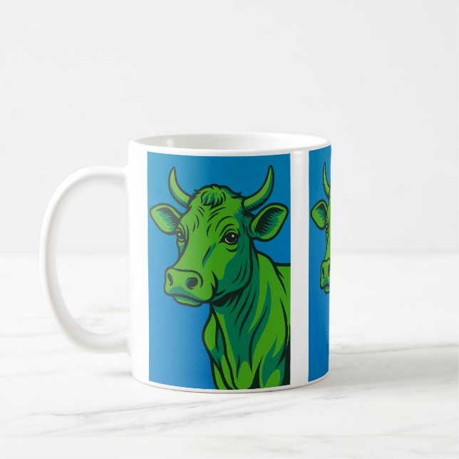 Mug Pop Art Grünkuh Kaffeetasse (Links)