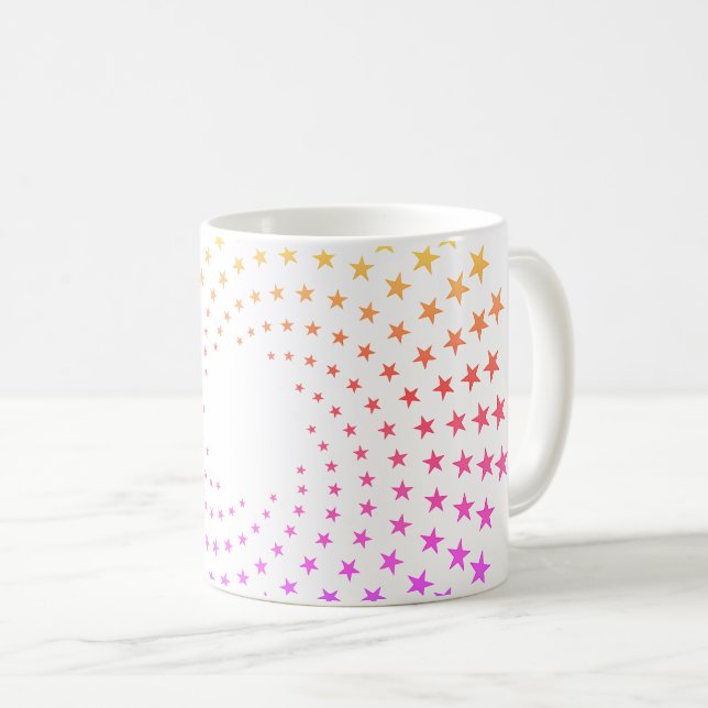 Mug - Rainbow Colored Star Swirls Kaffeetasse (VorderseiteRechts)