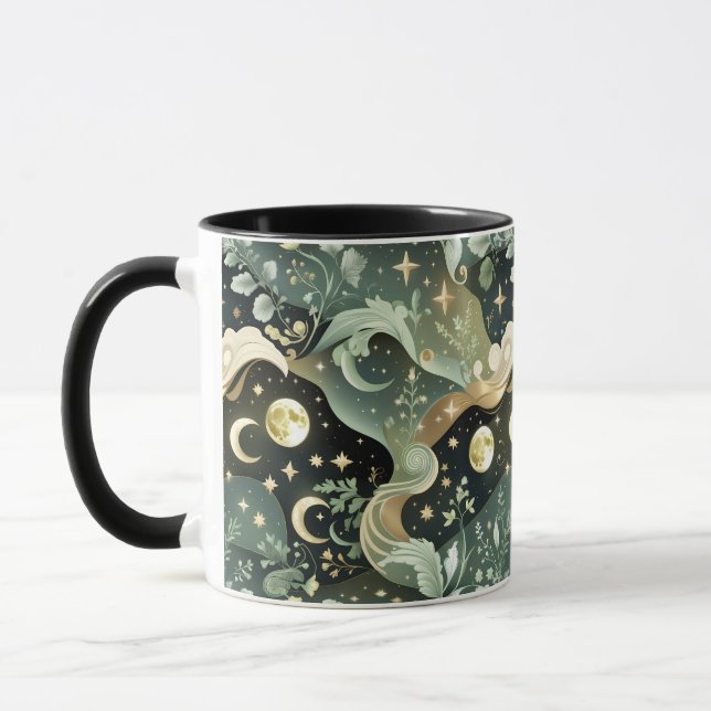 Mug – Sage Green Celestial Moon Tasse (Links)