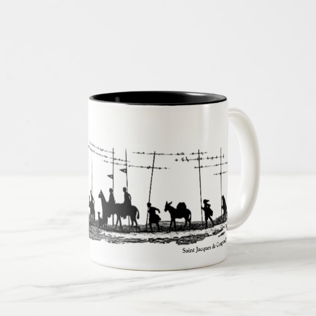 Mug Saint Jacques de Compostelle Chemin Zweifarbige Tasse (VorderseiteRechts)