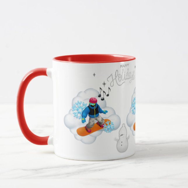 Mug Snowboarding Christmas  Tasse (Links)