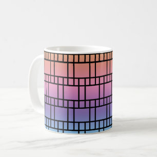 Mug - Square Leaded Glass Pattern  in Blues Kaffeetasse