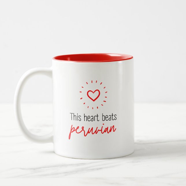 Mug: This heart beats peruvian Zweifarbige Tasse (Links)