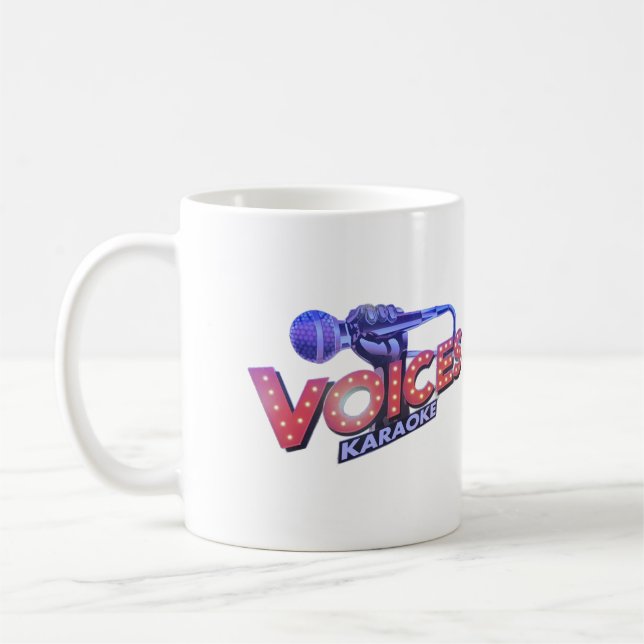 Mug Voices 2 sides printed. 325 ml. Kaffeetasse (Links)