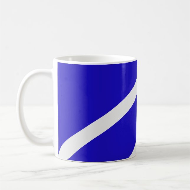 Mug – White Lines on Blue Kaffeetasse (Links)
