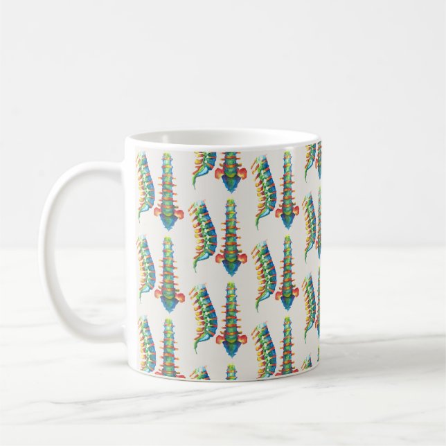 Mug Wirbelsäule Aquarelle ,(Mosaik) Kaffeetasse (Links)