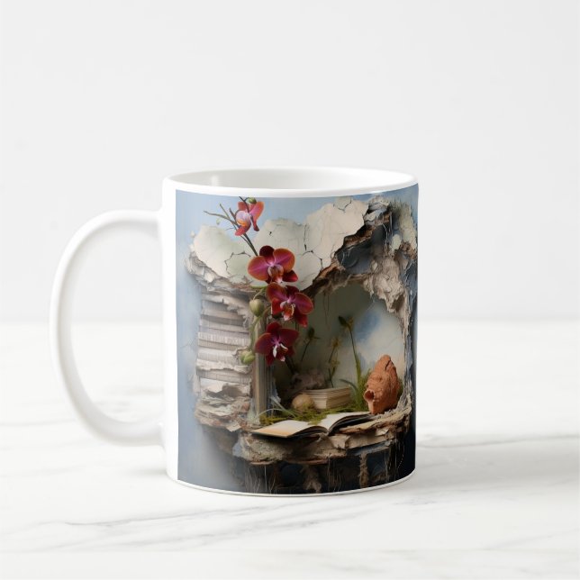 mug with a book illustration kaffeetasse (Links)