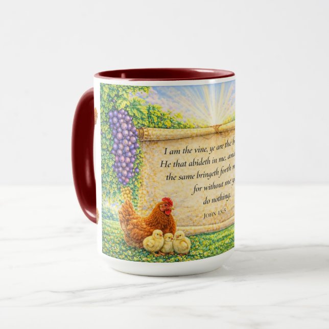 Mug with John 15:5 Scripture Tasse (Vorderseite Links)