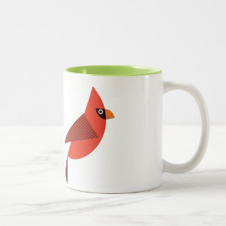 mug with red cardinal bird gift zweifarbige tasse