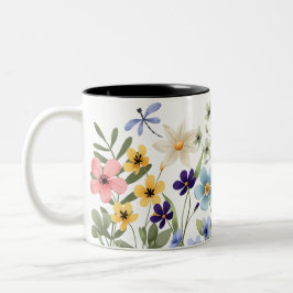 Mug Wrap, Sublimation Design Flowers Zweifarbige Tasse
