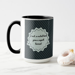 Mug Zitat von Ovide auf Englisch - grau und schwar Tasse