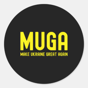 Muga Mach Ukraine wieder groß Ukrainisch Lustiger  Runder Aufkleber