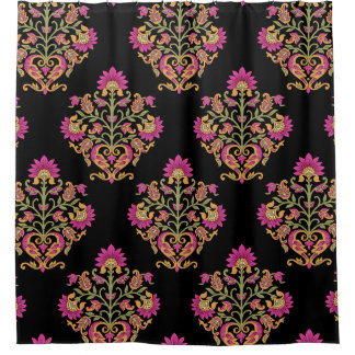 Mughal-blumen-paisley, nahtloses Design. Duschvorhang