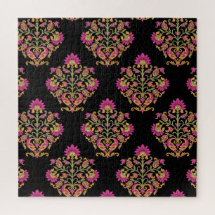 Mughal-blumen-paisley, nahtloses Design. Puzzle