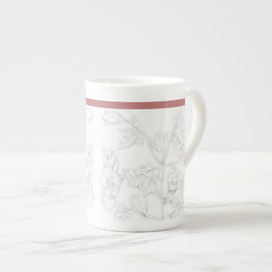 Mughal-Design auf einem Bone-China-Becher Prozellantasse