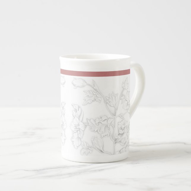 Mughal-Design auf einem Bone-China-Becher Prozellantasse (Vorderseite Rechts)
