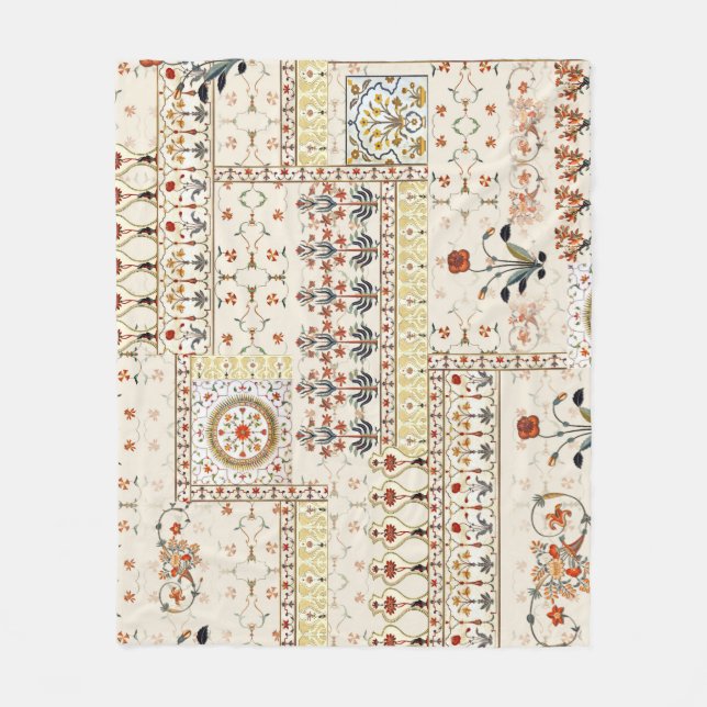 Mughal Floral Paisley: Ethnic Digital Elegance. Fleecedecke (Vorderseite)