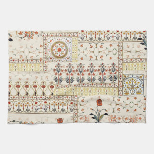 Mughal Floral Paisley: Ethnic Digital Elegance. Geschirrtuch