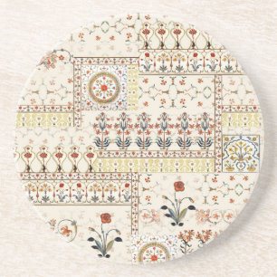 Mughal Floral Paisley: Ethnic Digital Elegance. Getränkeuntersetzer