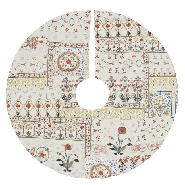 Mughal Floral Paisley: Ethnic Digital Elegance. Polyester Weihnachtsbaumdecke (Vorderseite)