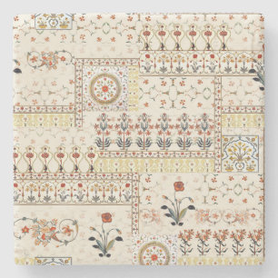 Mughal Floral Paisley: Ethnic Digital Elegance. Steinuntersetzer