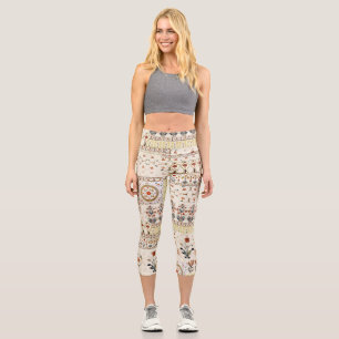 Mughal Floral Paisley: Ethnische digitale Eleganz. Capri Leggings