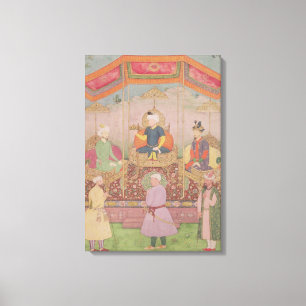 Mughal Kaiser Babur und sein Sohn, Humayan Leinwanddruck
