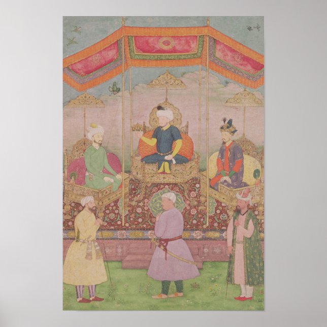 Mughal Kaiser Babur und sein Sohn Humayan Poster (Vorne)