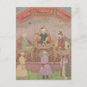 Mughal Kaiser Babur und sein Sohn Humayan Postkarte