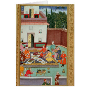 Mughal Kaiser, der in einem Hof genießt
