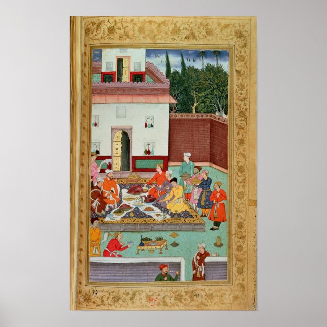 Mughal Kaiser in einem Innenhof Poster (Vorne)