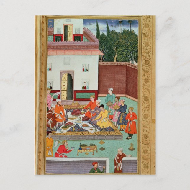 Mughal Kaiser in einem Innenhof Postkarte (Vorderseite)